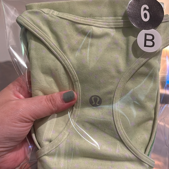 Lululemon Lime Pink Polka Dots Round Neck Tank Racerback - Picture 8 of 8